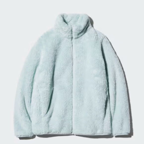 Uniqlo light blue fluff yarn fleece full zip jacket NWT - Picture 1 of 9